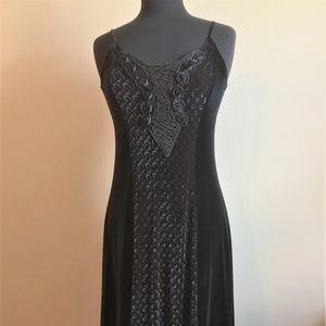 Black velour dress w/spaghetti straps.  Size M/L